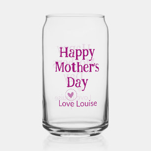 Happy Mother's day mauve love name female sign tit Can Glass