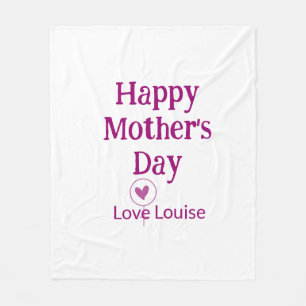 Happy Mother's day mauve love name female sign tit Fleece Blanket