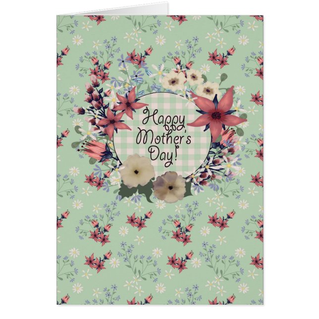 Happy Mother's Day! Mint Green | Country Flowers (Front)