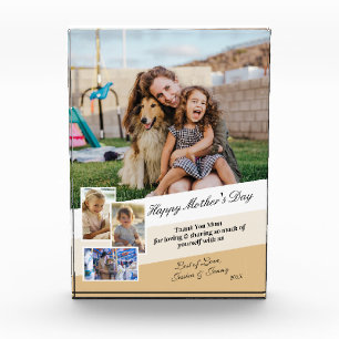 Happy Mothers Day Modern Photo Collage Display Block