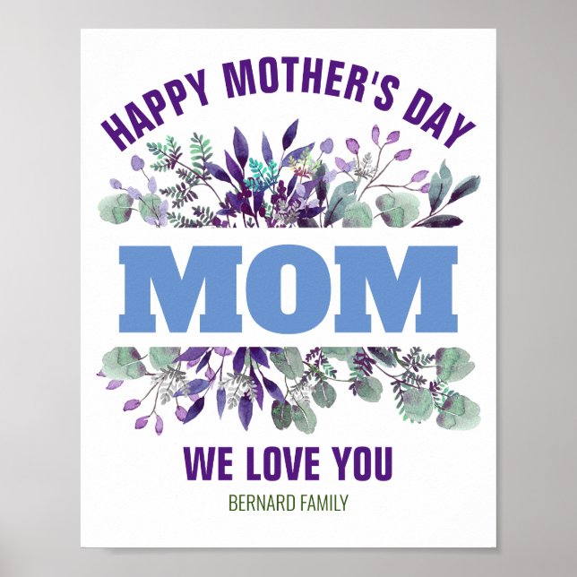 HAPPY MOTHER'S DAY MOM CUSTOMIZED GIFT  POSTER (Front)