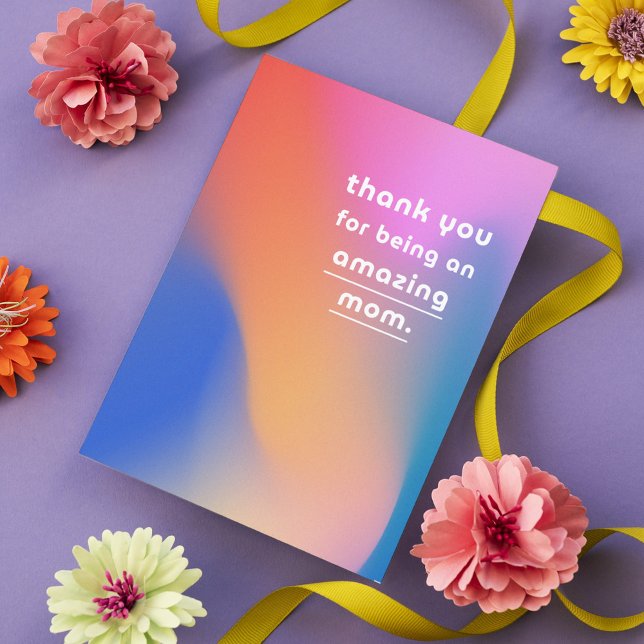 Happy Mother's Day MOM Modern Abstract Photo Holiday Card (Creator Uploaded)