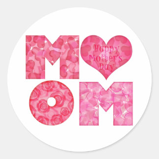 Happy Mother's Day Mum Alphabet Classic Round Sticker