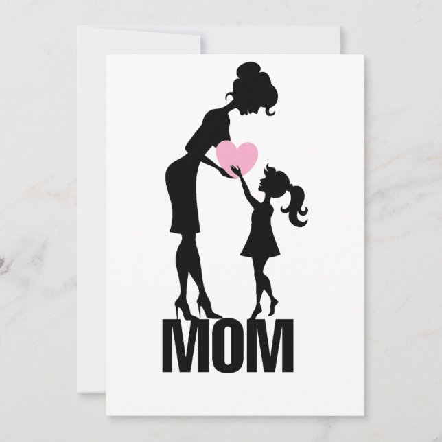 Happy Mothers Day Mum and Little Girl Holiday Card (Front)