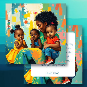 Happy Mother's Day Mum and Three Kids Card