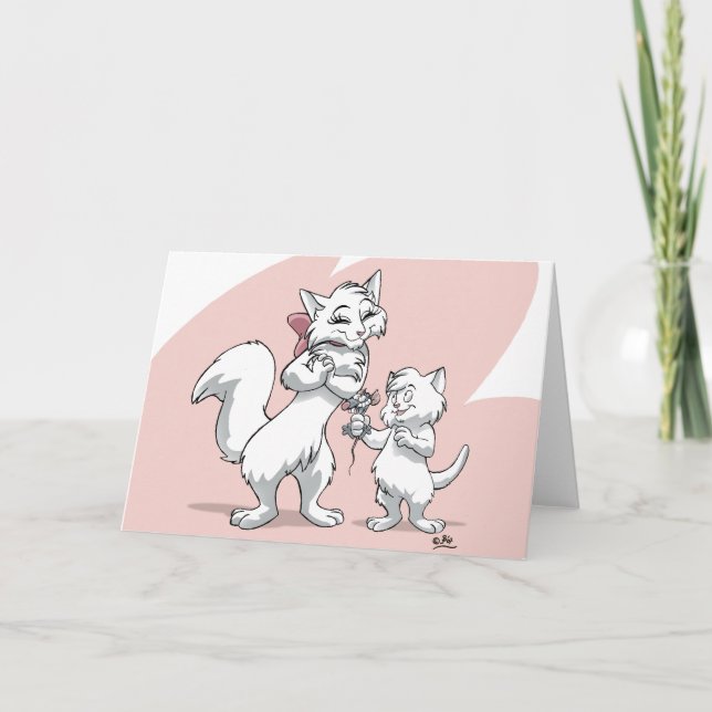Happy Mother's Day!! Mum cat and kitten Card (Front)