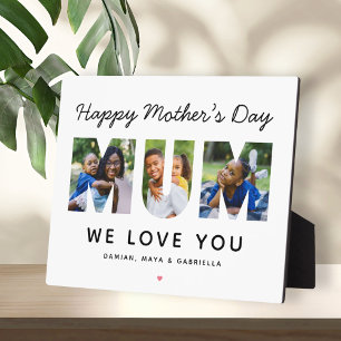 Happy Mothers Day Mum Custom Photo Collage Plaque