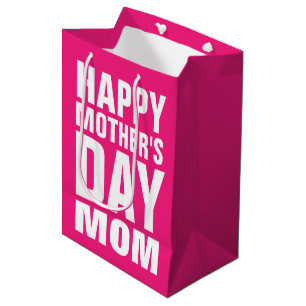 Happy Mother's Day Mum custom pink Medium Gift Bag