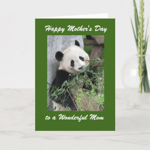 Happy Mother's Day Mum Greeting Card Panda Green