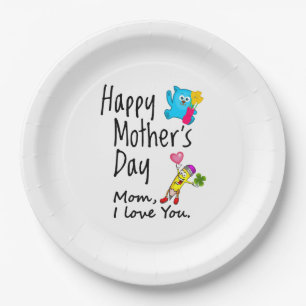 Happy Mothers Day. Mum I love you. Paper Plate