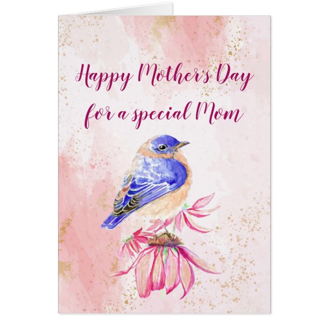 Happy Mother's Day Mum Mother Bluebird Art (Front)