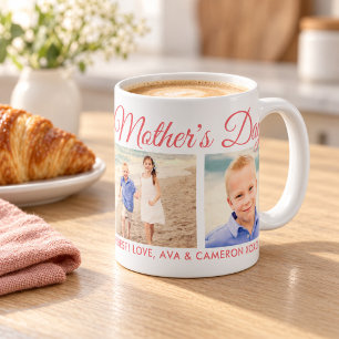 Happy Mothers Day Mum Pink Script Photo Coffee Mug