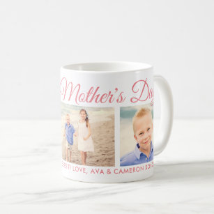 Happy Mother's Day Mum Pink Script Photo Keepsake Coffee Mug