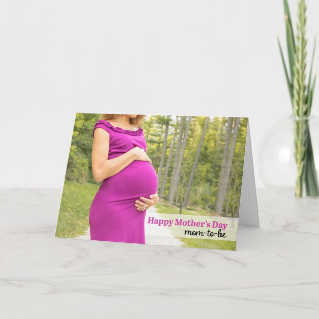 Happy Mothers Day Mum To Be Pregnant Belly  Holida Holiday Card (Front)