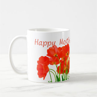 Happy Mother's Day Mum White Mug Tulips Fine Gift