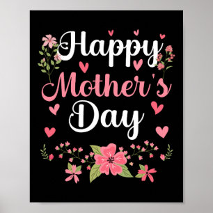 Happy Mother's Day Mummy Cute Floral Women For Mum Poster