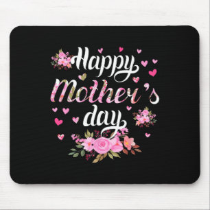 Happy Mother's Day Mummy Women Cute Grandma Floral Mouse Pad