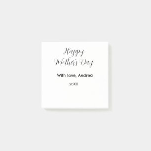 Happy mothers day name date year with love simple post-it notes