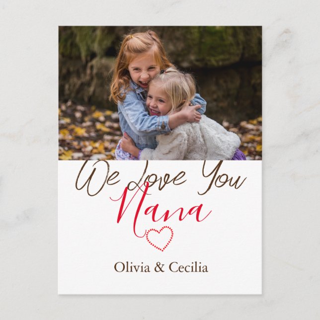 Happy Mother's day, nana, grandma simple photo Holiday Postcard (Front)