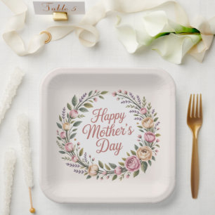 Happy Mother's Day Paper Plate