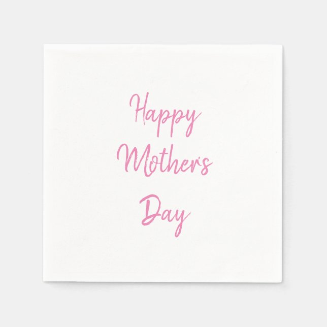 Happy Mother's Day Party 2024 Pink Simple Modern Napkin (Front)
