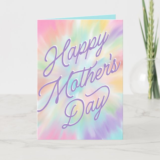 Happy Mother's Day Pastel Tie Dye Card (Front)