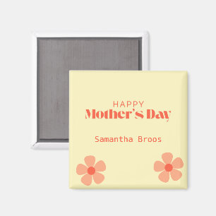 Happy Mother's day peach flowers pink Magnet