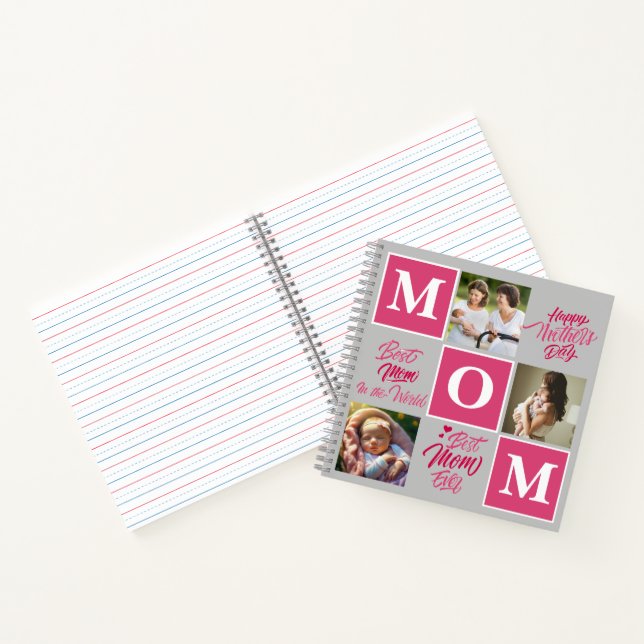 Happy Mother's Day Personalise Photo Collage Text. Notebook (Inside)