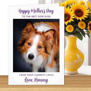 Happy Mother's Day Personalised Cute Pet Dog Photo Card