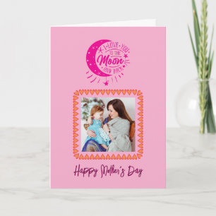 Happy Mother's Day Personalised Photo Text Pink Card