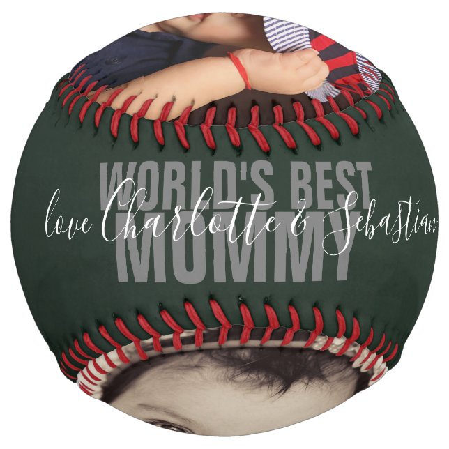 Happy Mothers Day Personalised Worlds Best Mummy Softball (Back)