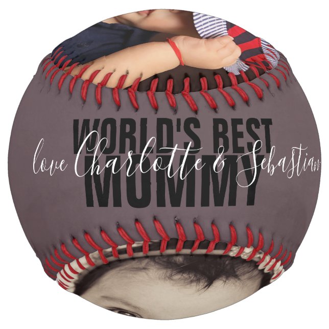 Happy Mothers Day Personalised Worlds Best Mummy Softball (Back)