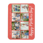 Happy Mother's Day Photo Collage Custom Coral Magnet (Vertical)