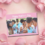 Happy Mother's Day Photo Collage Cute Pink Card<br><div class="desc">Pretty pink Happy Mother's Day card with a mum and daughter photo collage. Personalise this cute gift for your mum with your 3 favourite family pictures.</div>
