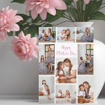 Happy Mother's Day Photo Collage from Daughter Card<br><div class="desc">Chic customisable photo collage card for your mum on Mother's Day. Add 9 of your favourite memories of a daughter or son with their mother. A beautiful personalised card with a thoughtful 9 photograph template and pretty pink script.</div>