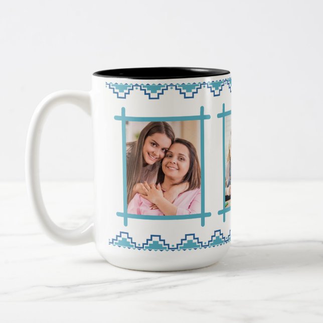 Happy Mother's Day Photo Frame Two-Tone Coffee Mug (Left)