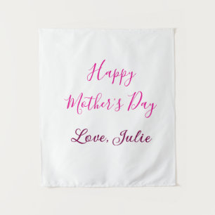 Happy Mothers Day pink calligraphy mom grandmother Tapestry