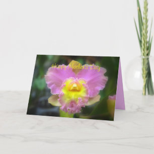 Happy Mother's Day Pink Cattleya Orchid Card