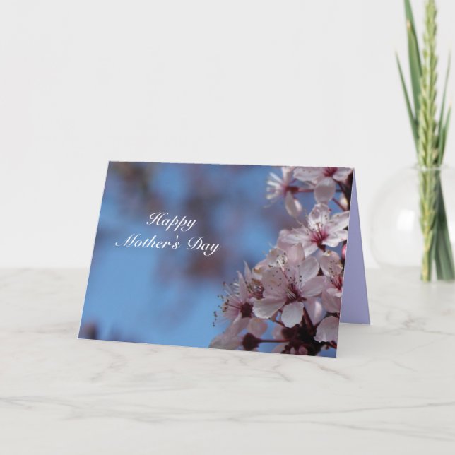 Happy mother's day, pink cherry blossom card (Front)