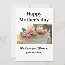 Happy Mother's day | Pink Flowers Holiday Card