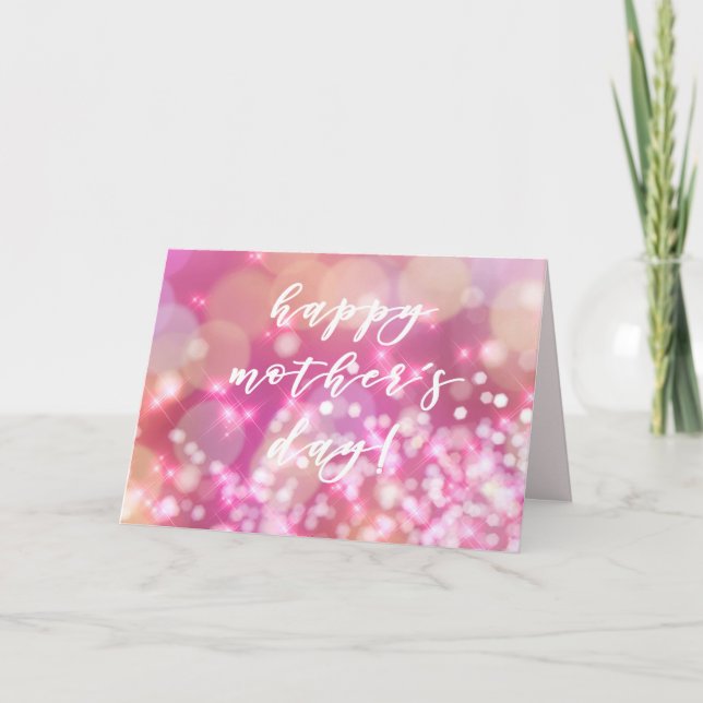 Happy Mother's Day | Pink Glitter Card (Front)