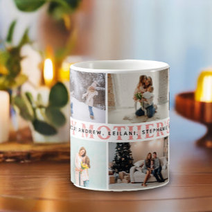 Happy Mother's Day Pink Photo Collage Coffee Mug