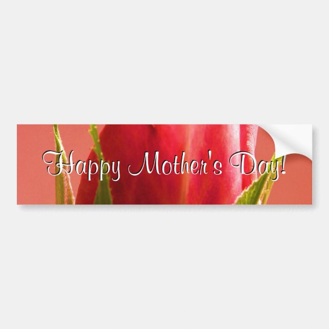 Happy Mother's Day Pink Rose I Bumper Sticker (Front)