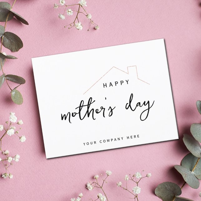 Happy Mother's Day Pink Sparkle House Realty Postcard (Creator Uploaded)