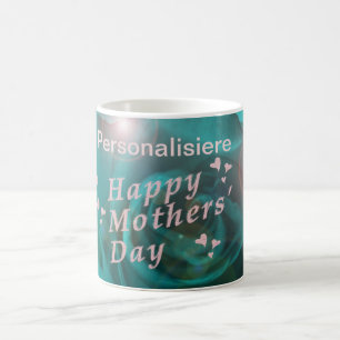 happy mothers day,pink text personalise coffee mug