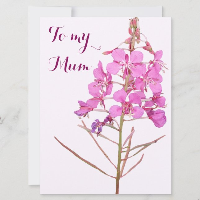 Happy Mother's day pink wild flower boho floral   Holiday Card (Front)