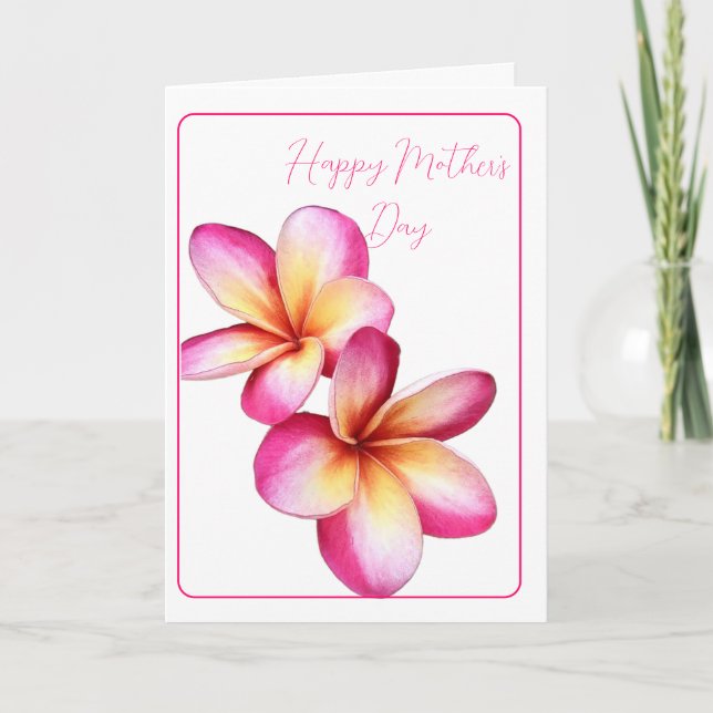 Happy Mother's Day Plumeria  Card (Front)