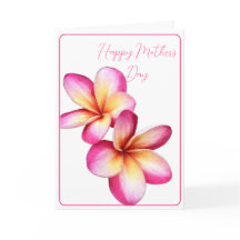 Happy Mother's Day Plumeria Folded Note Card