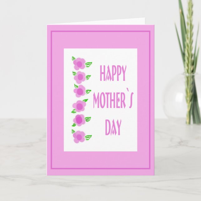 Happy Mothers Day-poem and flowers Card (Front)