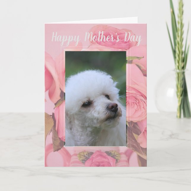 Happy Mother's Day poodle puppy greeting card (Front)